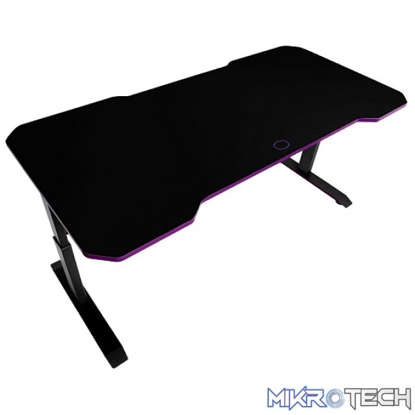 Cooler Master GD160 160CM 3-Level Height Adjustable Ergonomic Gaming Desk With Full-size Surfaced Mousepad* And Cable Management Tray And Upto 100KG (MAX) - Black/ Purple Colour - Image 2
