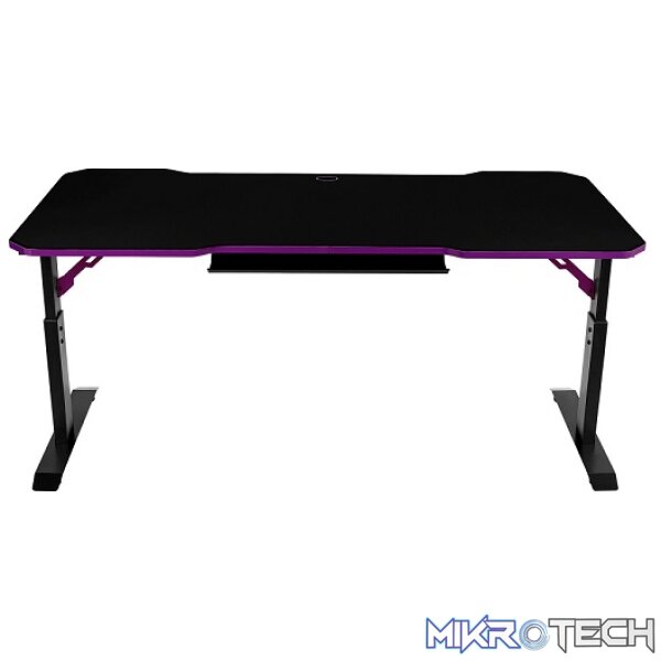 Cooler Master GD160 160CM 3-Level Height Adjustable Ergonomic Gaming Desk With Full-size Surfaced Mousepad* And Cable Management Tray And Upto 100KG (MAX) - Black/ Purple Colour - Image 4