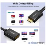 UGreen 20137 Mini HDMI Male to HDMI Female V2.0 Adapter with Gold-Plated Connectors and Support Resolution up to 4K@60Hz - Black Colour - Image 4