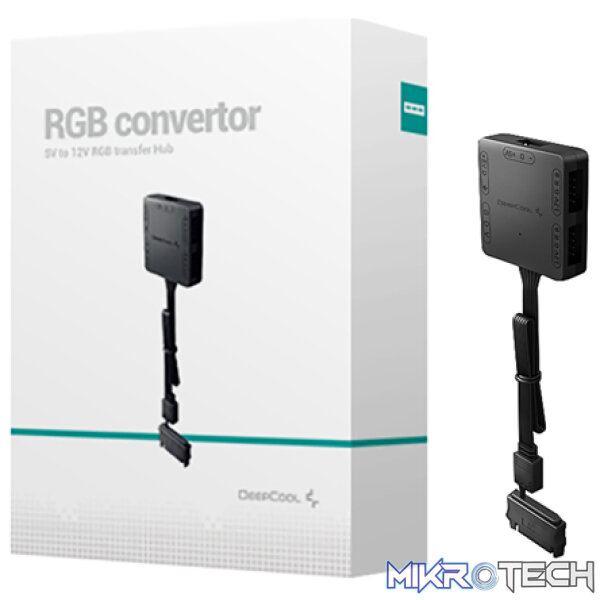 DeepCool RGB Convertor 5V ADD-RGB To 12V RGB Transfer Hub Powered by SATA Port and Compatible with 12V RGB M/B via the convertor - Black Colour - Image 5