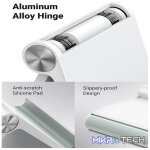 UGreen 30285 Multi-Angle Adjustable Mobile Phone Stand With Aluminum Alloy Hinge & Suitable for 4 ~ 7.9" Smartphone/Tablet - White Colour - Image 4