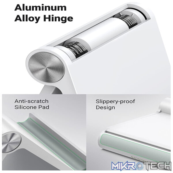 UGreen 30285 Multi-Angle Adjustable Mobile Phone Stand With Aluminum Alloy Hinge & Suitable for 4 ~ 7.9" Smartphone/Tablet - White Colour - Image 4