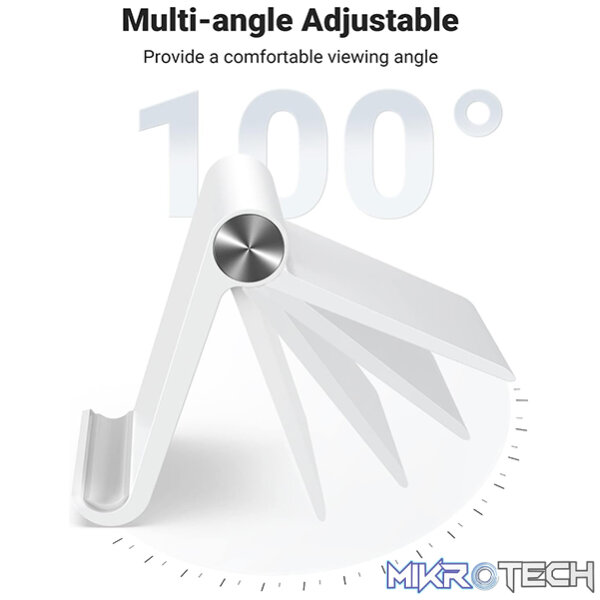 UGreen 30485 Multi-Angle Adjustable Tablet Stand With Premium ABS Material And Suitable For Devices Within 12" - White Colour - Image 2