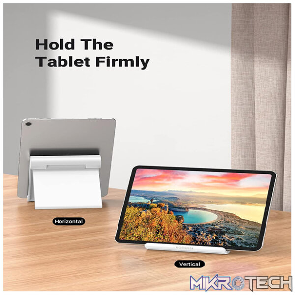 UGreen 30485 Multi-Angle Adjustable Tablet Stand With Premium ABS Material And Suitable For Devices Within 12" - White Colour - Image 3