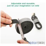 UGreen 40354 Nylon Hook & Loop 2m Cable Ties With High-Quality Materials & Strong Adhesion - Black Colour. - Image 2