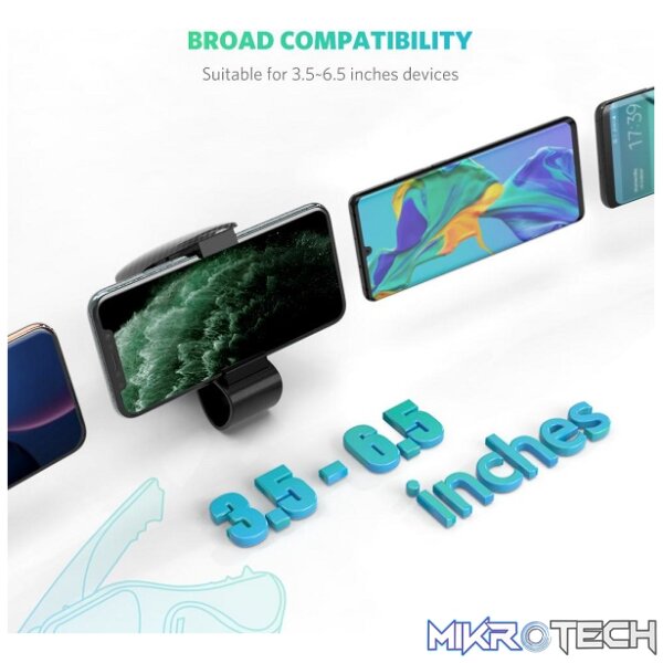 UGreen 40998 Car Dashboard Clip Phone Holder With Adjustable Angle Viewing & Suitable for 4 - 6.5" Mobile Devices - Black Colour. - Image 3