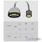 UGreen 40253 HDMI Male to VGA Female W/O Audio Adapter with Gold-Plated Connectors and Supports Full-HD 1080P@60Hz Resolution - Black Colour - Image 4