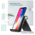 UGreen 50747 Multi-Angle Adjustable Mobile Phone Stand With Aluminum Alloy Hinge & Suitable for 4 ~ 7.9" Smartphone/Tablet - Black Colour - Image 2