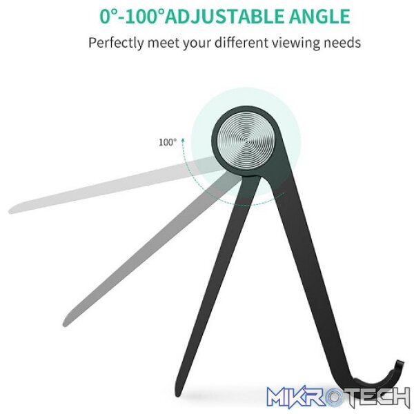 UGreen 50747 Multi-Angle Adjustable Mobile Phone Stand With Aluminum Alloy Hinge & Suitable for 4 ~ 7.9" Smartphone/Tablet - Black Colour - Image 3