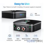 UGreen 40759 Wireless Bluetooth 5.1 Audio Receiver Adapter with 3.5mm and 2RCA Audio Output Ports - Black Colour - Image 2