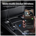 UGreen 40759 Wireless Bluetooth 5.1 Audio Receiver Adapter with 3.5mm and 2RCA Audio Output Ports - Black Colour - Image 3