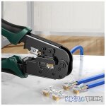 UGreen 70683 Multi-Functional LAN (RJ11/RJ45) Cable Crimping Tool With Good Bearing Capability And High Sharpness Blades - Black/Green Colour - Image 5
