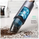 UGreen 80645 85Watt Portable / Rechargeable Cordless And Handheld Vacuum Cleaner With 2000mAh Li-Ion Battery, With Wet And Dry Dual Use Function And LED Light Indicator - With Suction Of 5500Pa - Metallic Grey Colour - Image 2