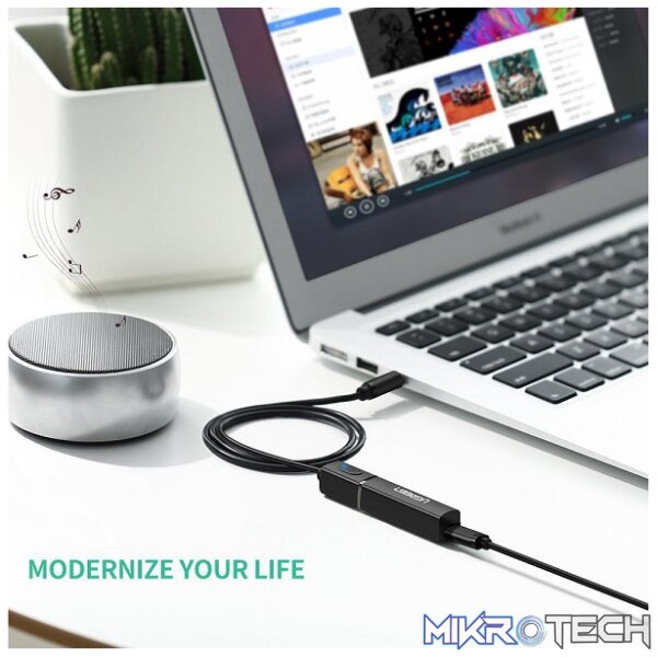 UGreen 40761 3.5mm Bluetooth 5.0 Audio Transmitter Adapter With APTX and Allowing to Pair 2X Devices Simultaneously - Black Colour - Image 3