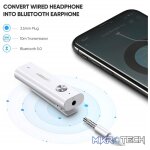 UGreen 40854 3.5mm Bluetooth V5.0 Audio Receiver with APTX and Built-in Microphone & Micro-USB Power Port for Charging - White Colour - Image 2