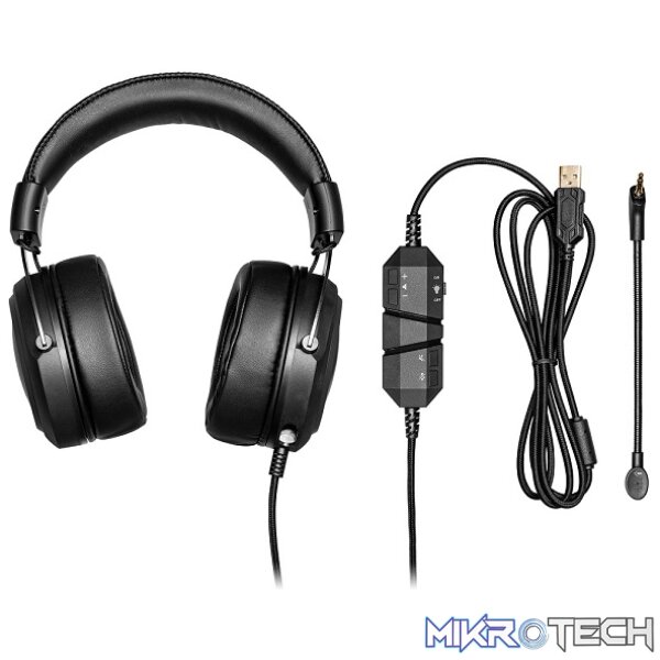 Cooler Master CH331 USB Gaming Headset With 50mm Neodymium Drivers And Omnidirectional Detachable Boom Microphone - Black Colour - Image 4