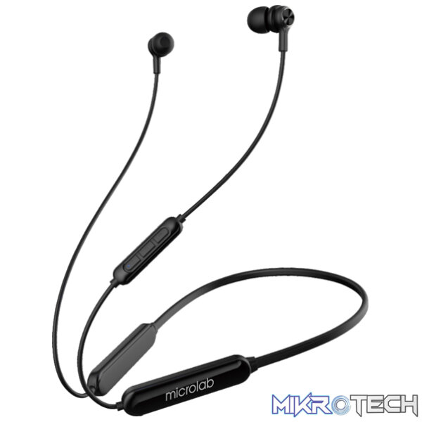 Microlab BOLT200 Premium Wireless Neckband Earbuds With Bluetooth Technology, Built-in Microphone And IPX5 Waterproof And Sweat Reistance - Black Colour - Image 3