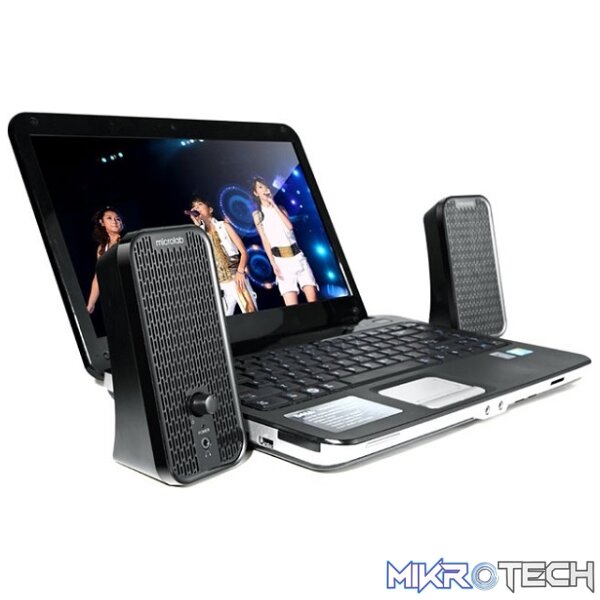 Microlab B55 2.0CH USB-Powered Desktop Speaker With Convenient Front Panel Volume Control And Power LED And Supports 3.5mm Stereo Connection - Black Colour - Image 4