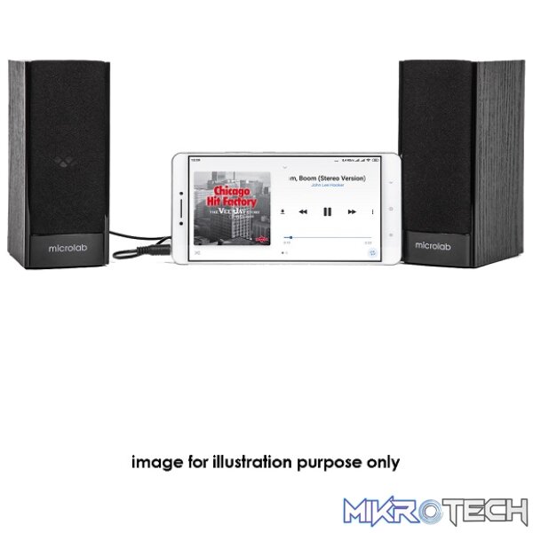 Microlab B56 2.0CH USB-Powered Desktop Speaker With Inline Volume Control For Easy Access And Supports 3.5mm Stereo Plug - Black Colour - Image 4