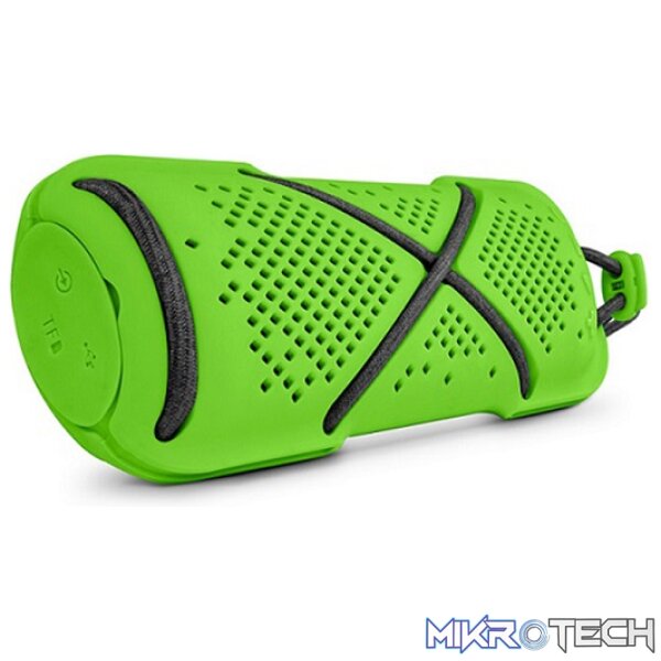 Microlab D22 Bluetooth 4.0 2X3.5Watt Splashproof Portable Speaker With Built-in FM Tuner And Microphone And Support TF Card - Neon Green Colour - Image 2