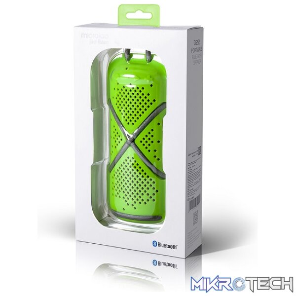 Microlab D22 Bluetooth 4.0 2X3.5Watt Splashproof Portable Speaker With Built-in FM Tuner And Microphone And Support TF Card - Neon Green Colour - Image 4