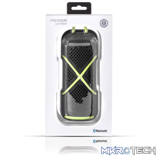 Microlab D22 Bluetooth 4.0 2X3.5Watt Splashproof Portable Speaker With Built-in FM Tuner And Microphone And Support TF Card - Black Colour - Image 3