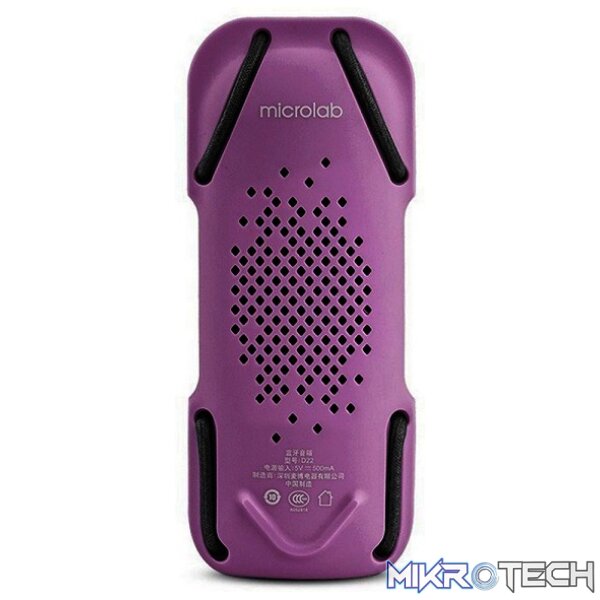 Microlab D22 Bluetooth 4.0 2X3.5Watt Splashproof Portable Speaker With Built-in FM Tuner And Microphone And Support TF Card - Pink Purple Colour - Image 2