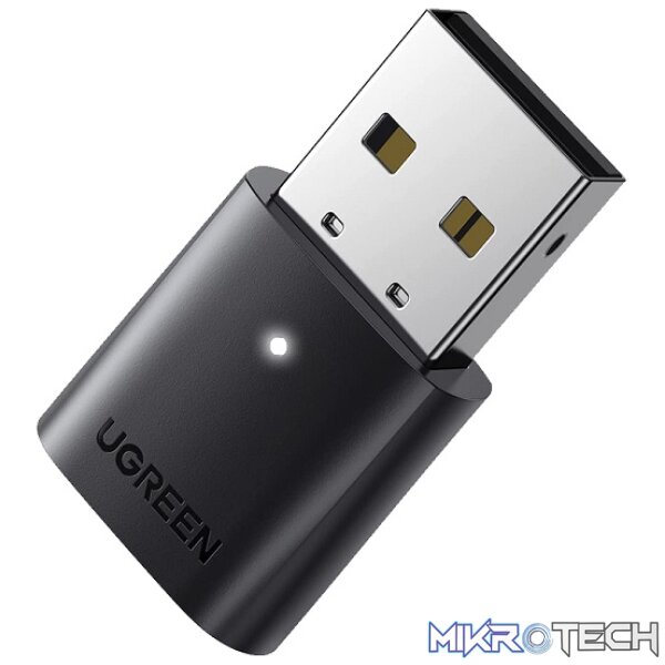 Product UGreen 80889 Bluetooth V5.0 Mini USB Adapter With LED Indicater And Upto 20m (Max) Coverage Distance - With EDR Technology Supported - Black Colour - Image 1