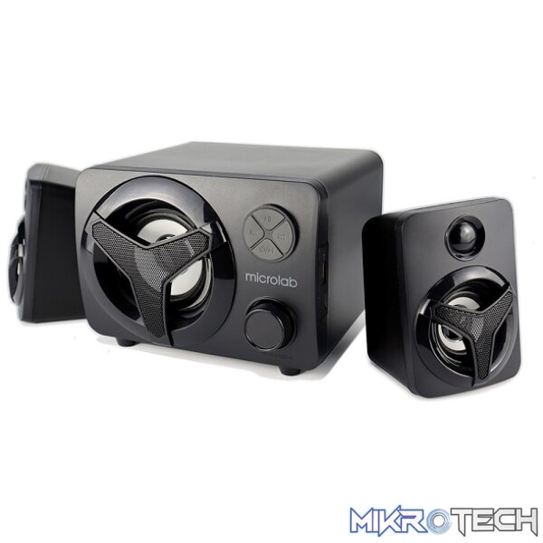 Microlab U210 2.1CH 11-Watt Subwoofer USB-Powered LED Speaker With Bluetooth, 1X AUX, USB, TF Card Slot And Built-in FM Radio - Black Colour - Image 2