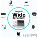 UGreen 80889 Bluetooth V5.0 Mini USB Adapter With LED Indicater And Upto 20m (Max) Coverage Distance - With EDR Technology Supported - Black Colour - Image 3