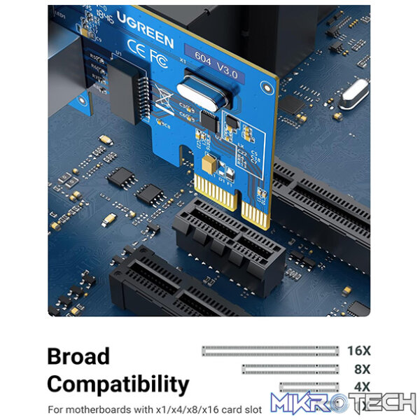 UGreen 30771 RJ45 Gigabit Ethernet Port PCI-e X1 Internal Expansion Card with Low Profile Bracket and Supports 1000Mbps network speed - Image 3