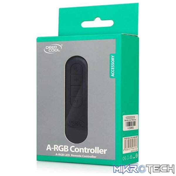 DeepCool A-RGB LED Controller + Remote Control Compatible With Motherboard Equipped With 3Pin 5V A-RGB Connector To Remotely Control A-RGB lighting Effects - Black Colour - Image 3