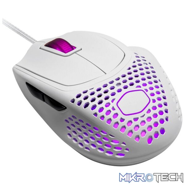 Product Cooler Master MM720 USB Gaming Mouse with RGB Illumination, Adjustable 16K DPI Optical Sensor and Legendary Claw Grip Shape - Matte White Colour - Image 1