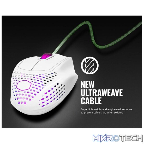 Cooler Master MM720 USB Gaming Mouse with RGB Illumination, Adjustable 16K DPI Optical Sensor and Legendary Claw Grip Shape - Matte White Colour - Image 4