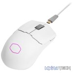Cooler Master MM712 Hybrid 3-in-1 USB/ Wireless/ Bluetooth Lightweight RGB Ambidextrous Gaming Mouse With 6 Buttons, 19K DPI Optical Sensor And Ultraweave USB Cable - Matte White Colour