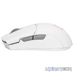 Cooler Master MM712 Hybrid 3-in-1 USB/ Wireless/ Bluetooth Lightweight RGB Ambidextrous Gaming Mouse With 6 Buttons, 19K DPI Optical Sensor And Ultraweave USB Cable - Matte White Colour - Image 2