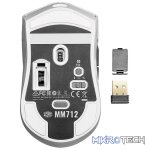 Cooler Master MM712 Hybrid 3-in-1 USB/ Wireless/ Bluetooth Lightweight RGB Ambidextrous Gaming Mouse With 6 Buttons, 19K DPI Optical Sensor And Ultraweave USB Cable - Matte White Colour - Image 3