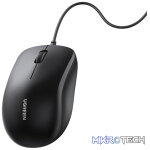 UGreen 90789 Ergonomic USB Wired Optical Mouse with 1200K DPI Sensor and Compatible with USB devices - Black Colour