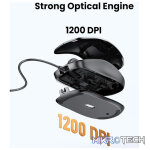 UGreen 90789 Ergonomic USB Wired Optical Mouse with 1200K DPI Sensor and Compatible with USB devices - Black Colour - Image 3