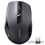 UGreen 90545 Ergonomic 2.4GHz Wireless Mouse With 5-Level DPI (4000/2400/1600/1200/800), 6 Buttons with Use Nano Receiver - Black/Grey Colour