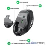 UGreen 90545 Ergonomic 2.4GHz Wireless Mouse With 5-Level DPI (4000/2400/1600/1200/800), 6 Buttons with Use Nano Receiver - Black/Grey Colour - Image 3