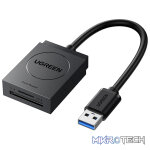 UGreen 20250 USB-A 3.0 Male Dual Slot Card Reader With 2x Built-in SD Card Slots & Supports Transfer rate up to 5Gbps - Black Colour
