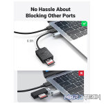 UGreen 20250 USB-A 3.0 Male Dual Slot Card Reader With 2x Built-in SD Card Slots & Supports Transfer rate up to 5Gbps - Black Colour - Image 4