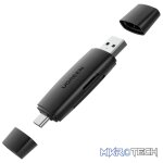 UGreen 80191 USB-C & USB-A 3.0 Multi-Card Reader with 5Gbps Transfer Speed, OTG Function & 2TB Capacity - Black Colour