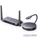 UGreen 90909A HDMI / VGA 4K@30Hz (Max) Wireless Display Transmitter And Receiver Upto 50m (1080P) (Without Signal Interference) Supporting Audio - Grey Colour
