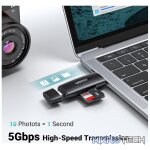 UGreen 80191 USB-C & USB-A 3.0 Multi-Card Reader with 5Gbps Transfer Speed, OTG Function & 2TB Capacity - Black Colour - Image 2