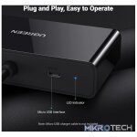 UGreen 20918 VGA 1X Male to 2X Female 2Port Splitter with Nickle-Plated Connector, Support Full HD 1920x1440@60Hz resolution & Built-in Micro-USB Power Port - Black Colour - Image 4