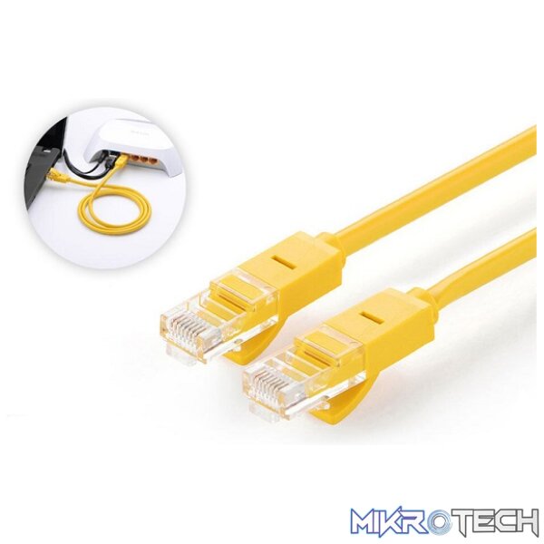 UGreen 11231 CAT5E UTP Ethernet Round LAN 2m Cable with Gold-Plated Conductor, 8-Core Twisted-Pair & Data Transmission up to 100Mbps - Yellow Colour - Image 2