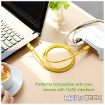 UGreen 11231 CAT5E UTP Ethernet Round LAN 2m Cable with Gold-Plated Conductor, 8-Core Twisted-Pair & Data Transmission up to 100Mbps - Yellow Colour - Image 3