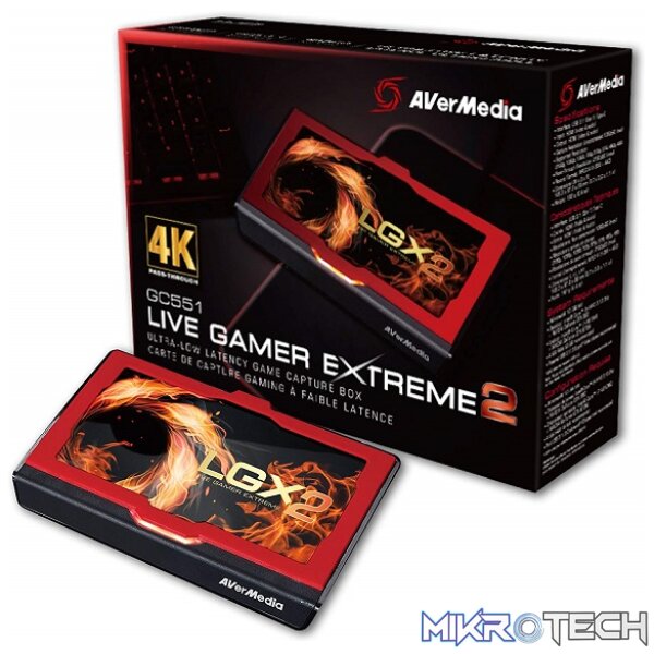 AVerMedia GC551 Live Gamer Extreme 2 Capture Device With USB-C Interface and Capture / Stream With Near Zero-Latency And Supports Ultra-HD 4K@60Hz - Black Colour - Image 4